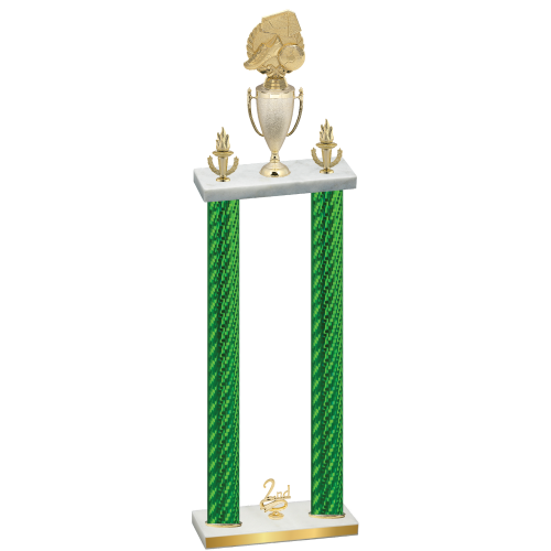 Double Green Carbon Fiber Second Place Soccer Trophy