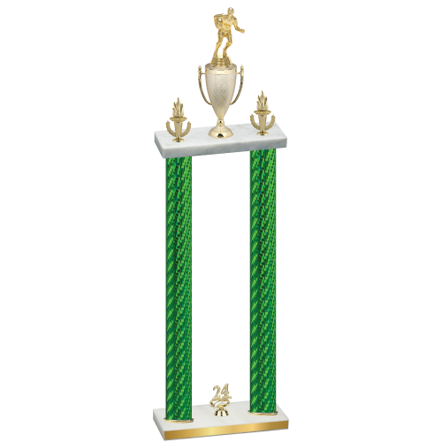 Double Green Carbon Fiber Year Rugby Trophy