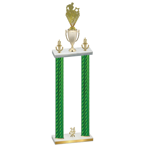 Double Green Carbon Fiber Year Rugby Trophy