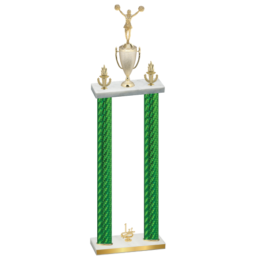 Double Green Carbon Fiber First Place Cheerleading Trophy