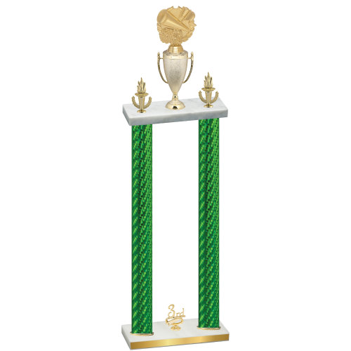 Double Green Carbon Fiber Third Place Cheerleading Trophy