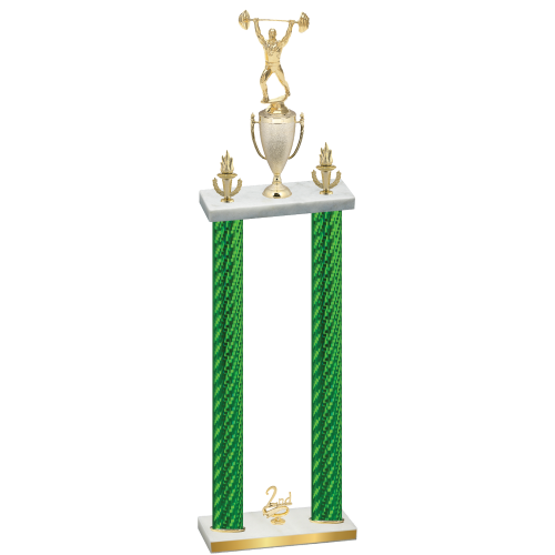 Double Green Carbon Fiber Second Place Weights Trophy