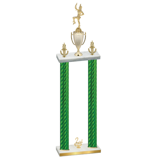 Double Green Carbon Fiber Second Place Majorette Trophy
