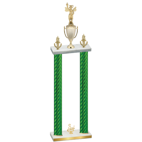 Double Green Carbon Fiber Third Place Academics Trophy