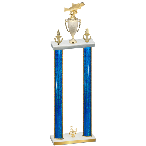 Double Blue Glacier Third Place Fishing Trophy