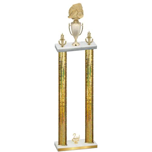Double Gold Glacier Second Place Soccer Trophy