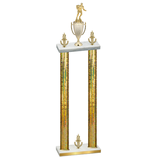 Double Gold Glacier Victory Rugby Trophy