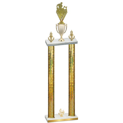 Double Gold Glacier Fourth Place Rugby Trophy