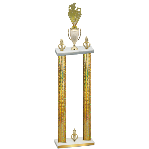 Double Gold Glacier Victory Rugby Trophy