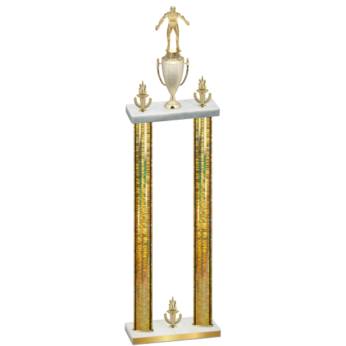 Double Gold Glacier Victory Wrestling Trophy