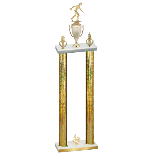 Double Gold Glacier Fourth Place Bowling Trophy