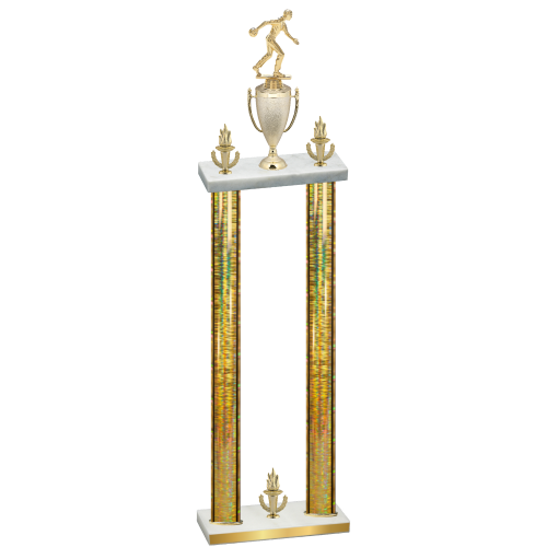 Double Gold Glacier Victory Bowling Trophy