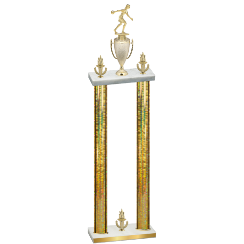 Double Gold Glacier Victory Bowling Trophy