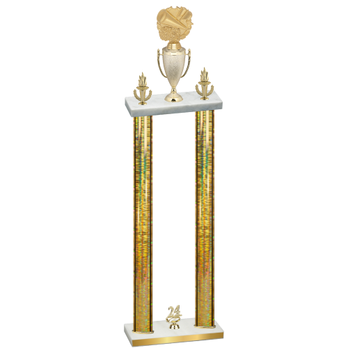 Double Gold Glacier Year Cheerleading Trophy