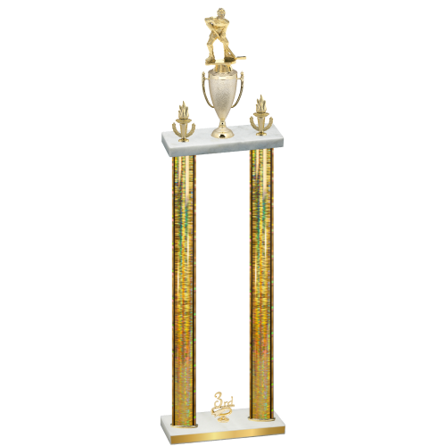 Double Gold Glacier Third Place Hockey Trophy