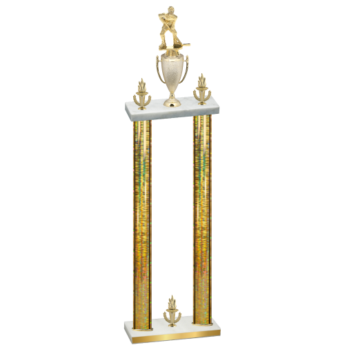 Double Gold Glacier Victory Hockey Trophy