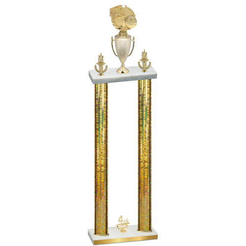 Double Gold Glacier Fourth Place Basketball Trophy
