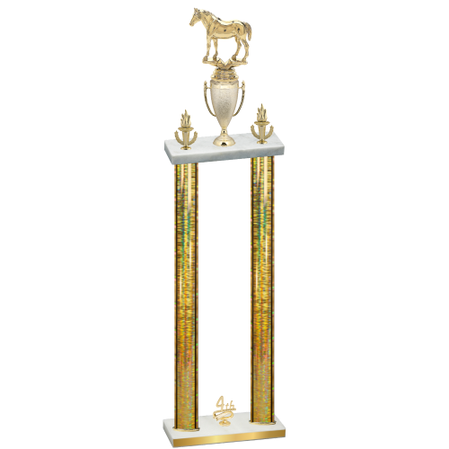 Double Gold Glacier Fourth Place Horses Trophy