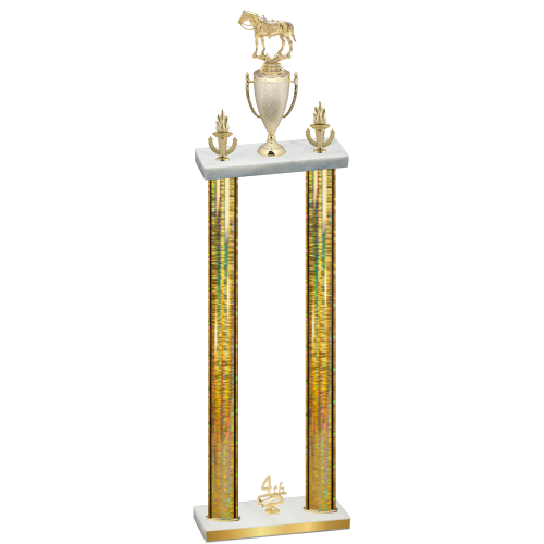 Double Gold Glacier Fourth Place Horses Trophy