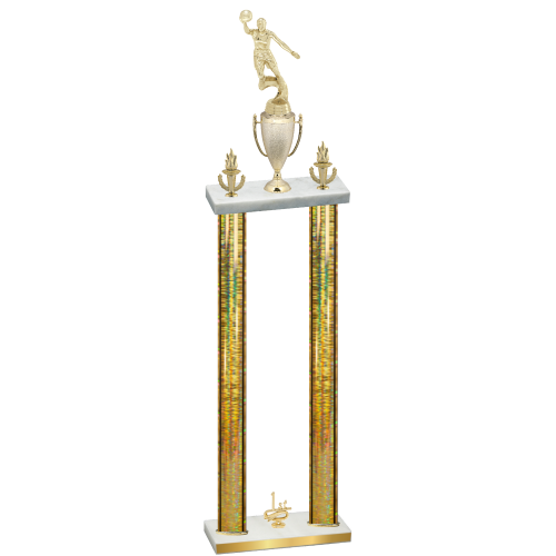 Double Gold Glacier First Place Basketball Trophy