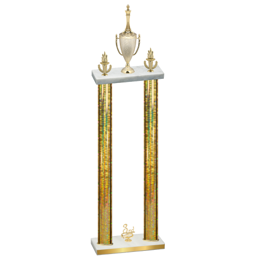 Double Gold Glacier Third Place Chess Trophy