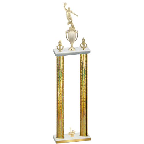 Double Gold Glacier First Place Basketball Trophy