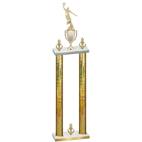 Double Gold Glacier Victory Basketball Trophy
