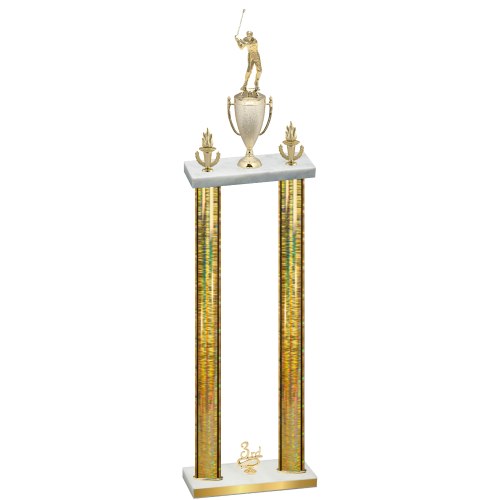 Double Gold Glacier Third Place Golf Trophy
