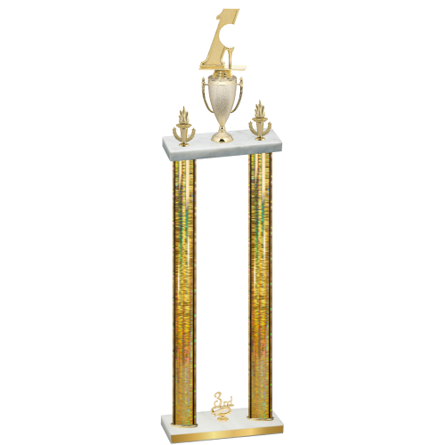 Double Gold Glacier Third Place Golf Trophy