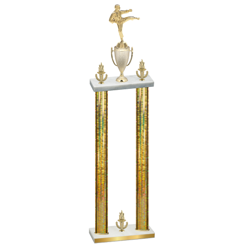 Double Gold Glacier Victory Karate Trophy