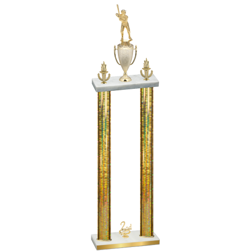 Double Gold Glacier Second Place Baseball Trophy