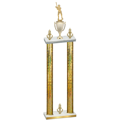 Double Gold Glacier Victory Baseball Trophy