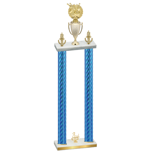 Double Blue Carbon Fiber Third Place Bowling Trophy