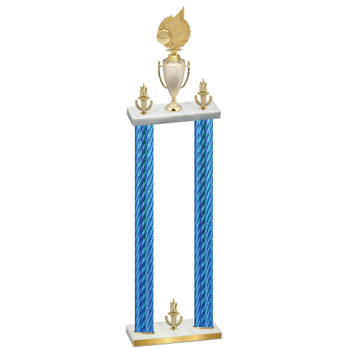 Double Blue Carbon Fiber Victory Volleyball Trophy