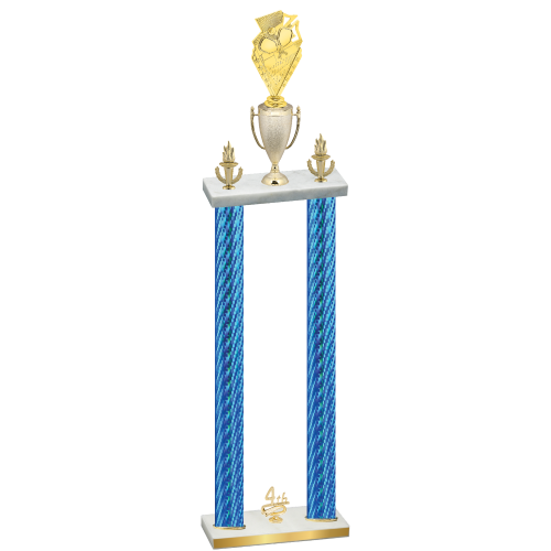 Double Blue Carbon Fiber Fourth Place Pickleball Trophy