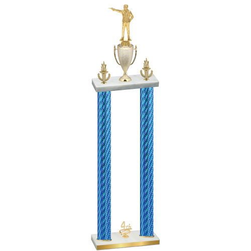 Double Blue Carbon Fiber Fourth Place Shooter Trophy