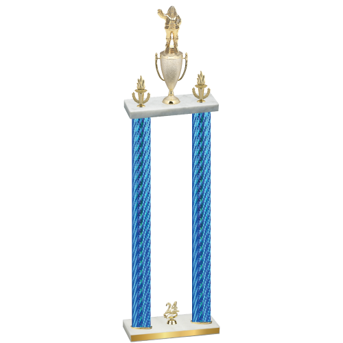Double Blue Carbon Fiber Year Holiday Trophy