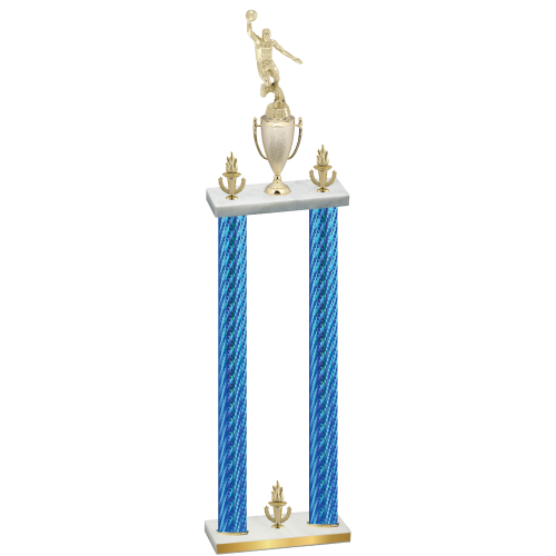 Double Blue Carbon Fiber Victory Basketball Trophy