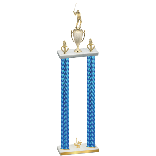 Double Blue Carbon Fiber First Place Golf Trophy