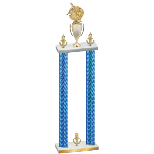 Double Blue Carbon Fiber Victory Baseball Trophy
