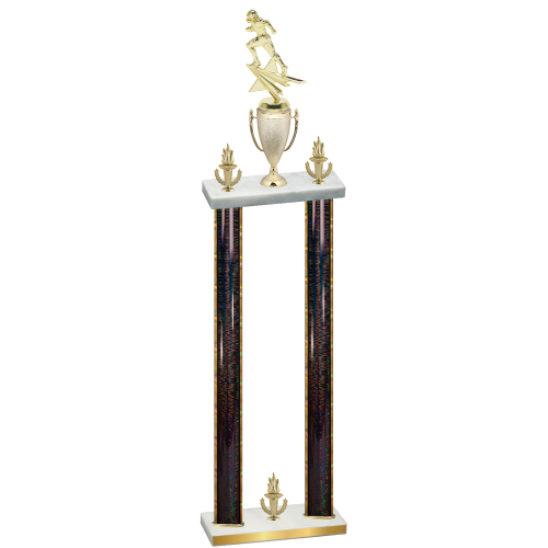Double Black Glacier Victory Football Trophy