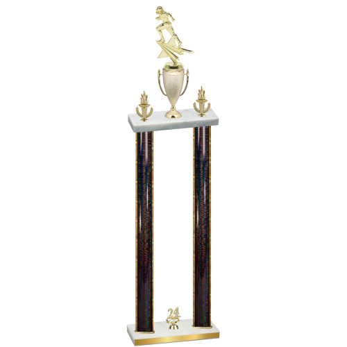 Double Black Glacier Year Football Trophy