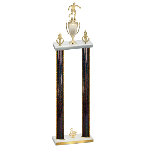 Double Black Glacier Third Place Soccer Trophy