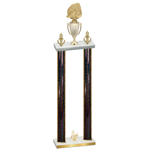 Double Black Glacier Third Place Soccer Trophy