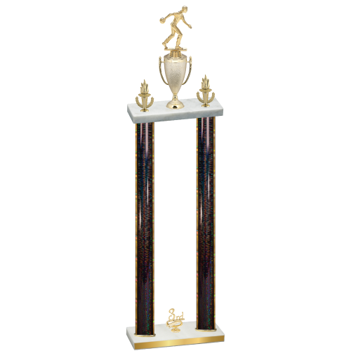 Double Black Glacier Third Place Bowling Trophy