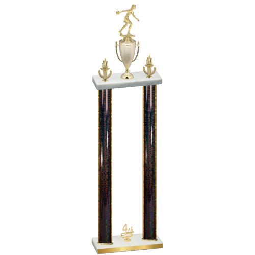 Double Black Glacier Fourth Place Bowling Trophy