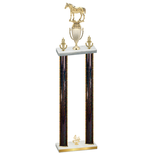 Double Black Glacier Fourth Place Horses Trophy