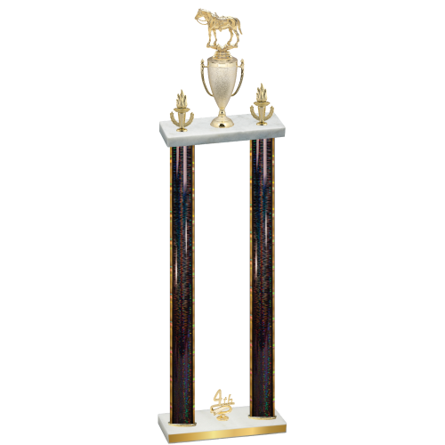 Double Black Glacier Fourth Place Horses Trophy