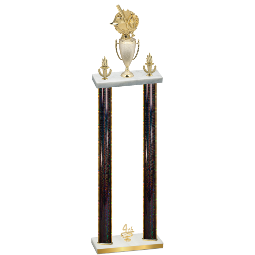 Double Black Glacier Fourth Place Baseball Trophy