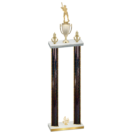 Double Black Glacier Fourth Place Baseball Trophy